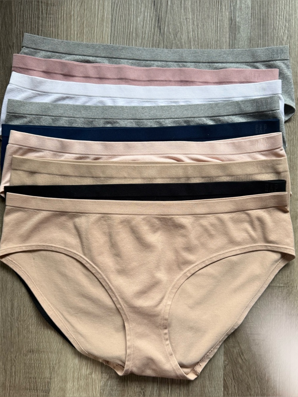 Gap Body Cotton Brief Panty Pack - Nude, Black, Pink, White, Gray, Navy-(9 pair)